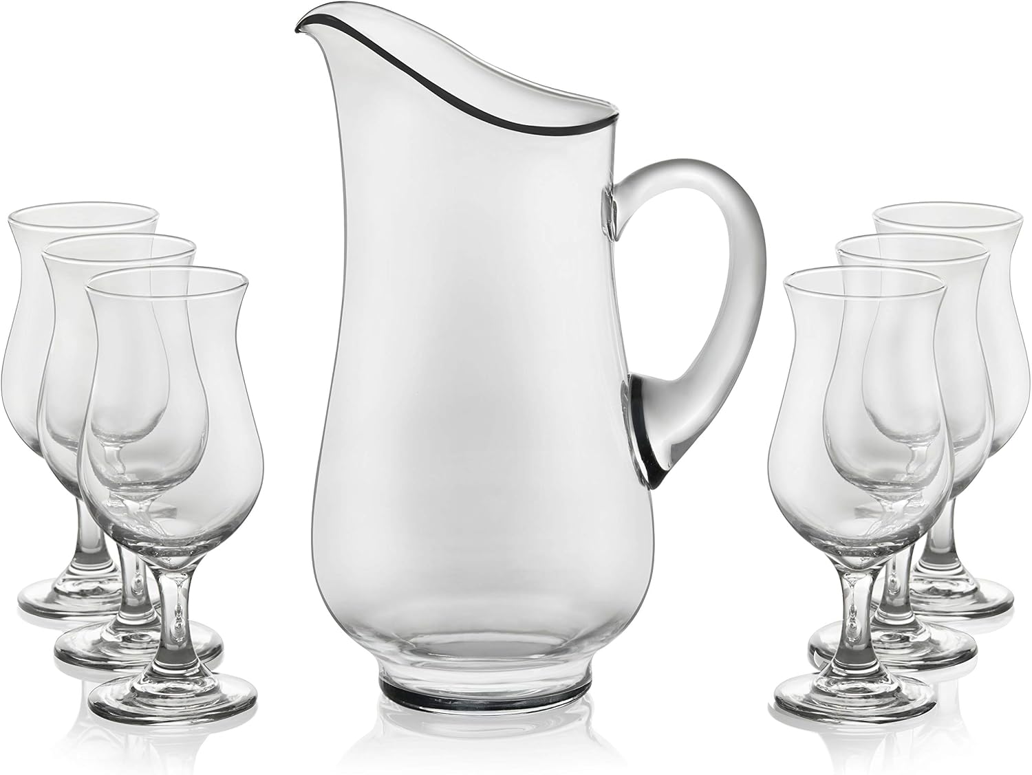 Libbey Modern Bar Sangria Entertaining Set with 6 Stemmed Glasses and Pitcher