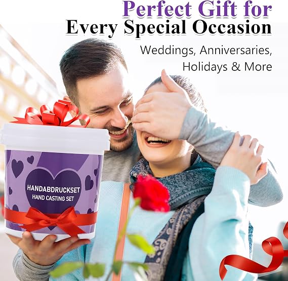 Tpudn Couple's Hand Casting Kit -DIY Lovers' Hand Mold Plaster Set for Romantic Keepsake, Wedding, Anniversary, Valentine's Day Gifts for Her or Him (Includes Chassis)