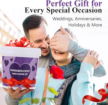 Tpudn Couple's Hand Casting Kit -DIY Lovers' Hand Mold Plaster Set for Romantic Keepsake, Wedding, Anniversary, Valentine's Day Gifts for Her or Him (Includes Chassis)