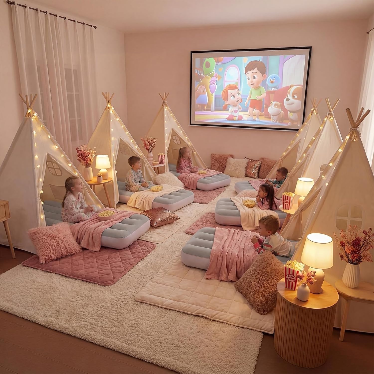 wilwolfer Kids Teepee Tent for Girls or Boys with Carry Case, Foldable Play Tent for Toddler Suit for Indoor and Outdoor Play, Protable Kids Playhouse Children Tent(Mat not Included)