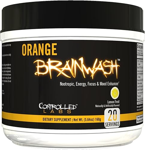 Miniatura 5 de CONTROLLED LABS Polvo de lavado de cerebro naranja, energía mejorada, enfoque y cognición mental, 20 porciones BrainNootropic, ayuda a aumentar