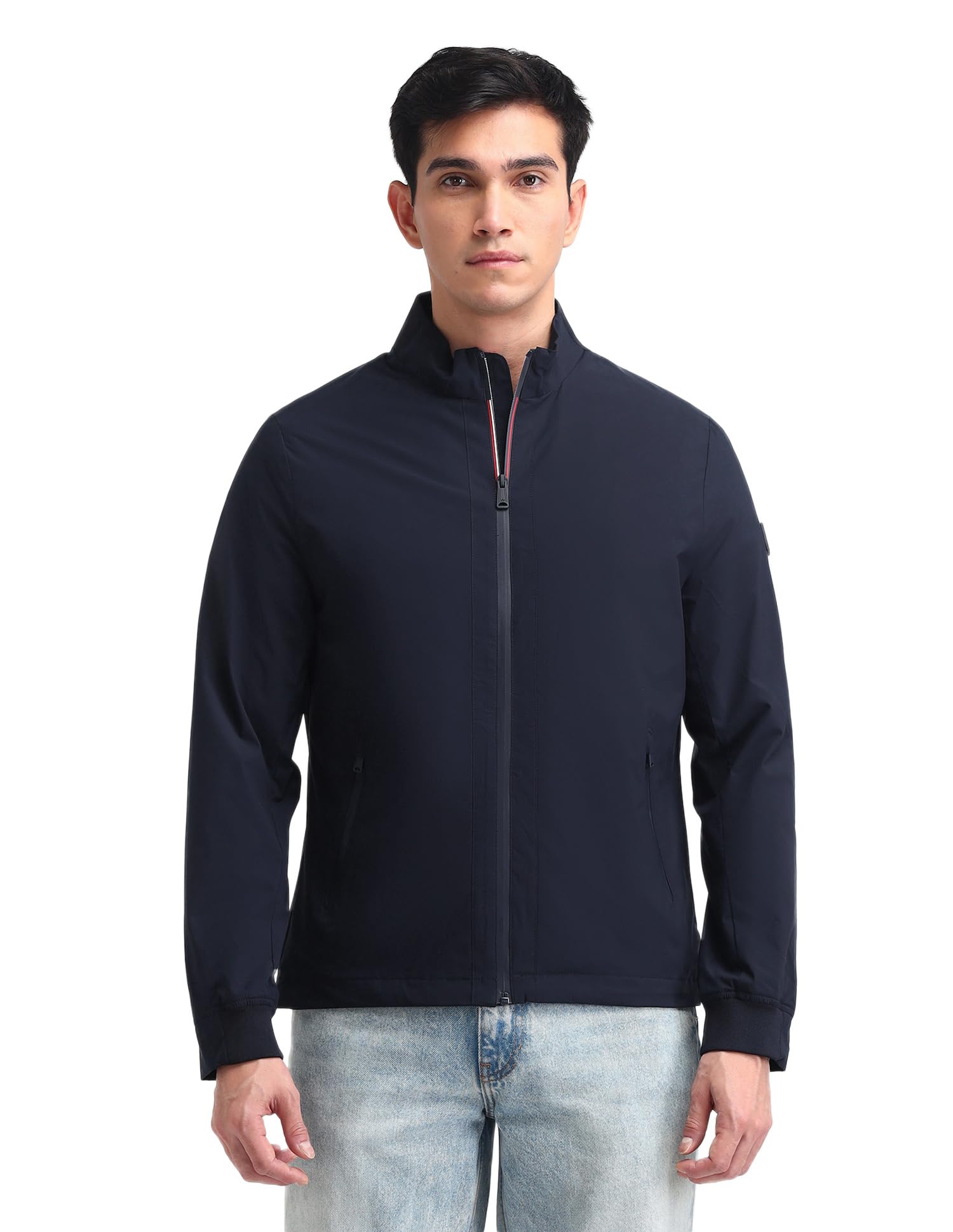 arrow sports Mens Black Solid Long Sleeve Polyester Classic Jacket-picture-21