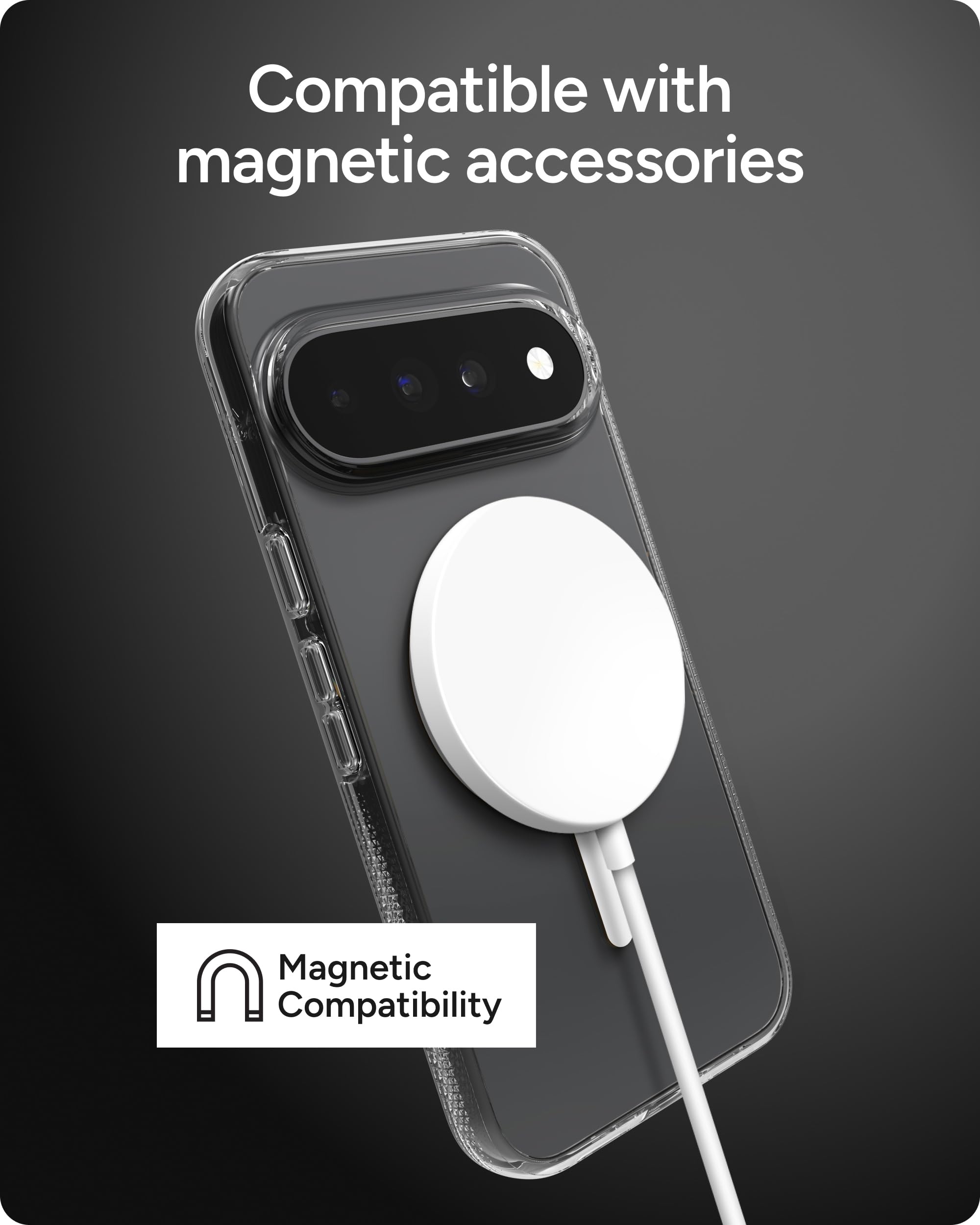 ZAGG Crystal Palace Snap Custodia Google Pixel 11 Pro XL, trasparente | Protezione contro le cadute di grado militare da 4 m, cover magnetica trasparente, rinforzata con grafite, anti-ingiallimento