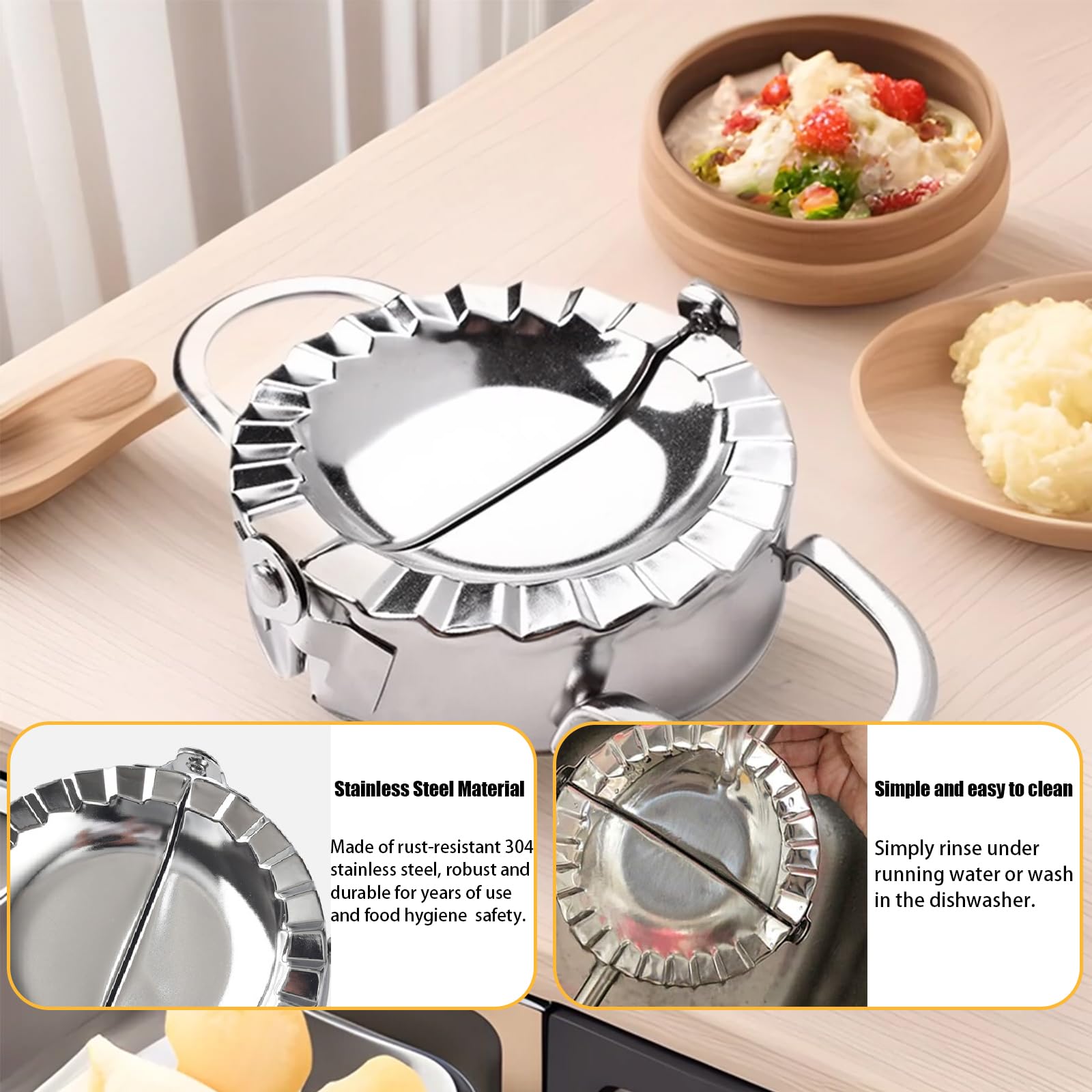 2 Stampini Per Ravioli In Acciaio Inox - Piccolo 7.5cm E Grande 9.5cm