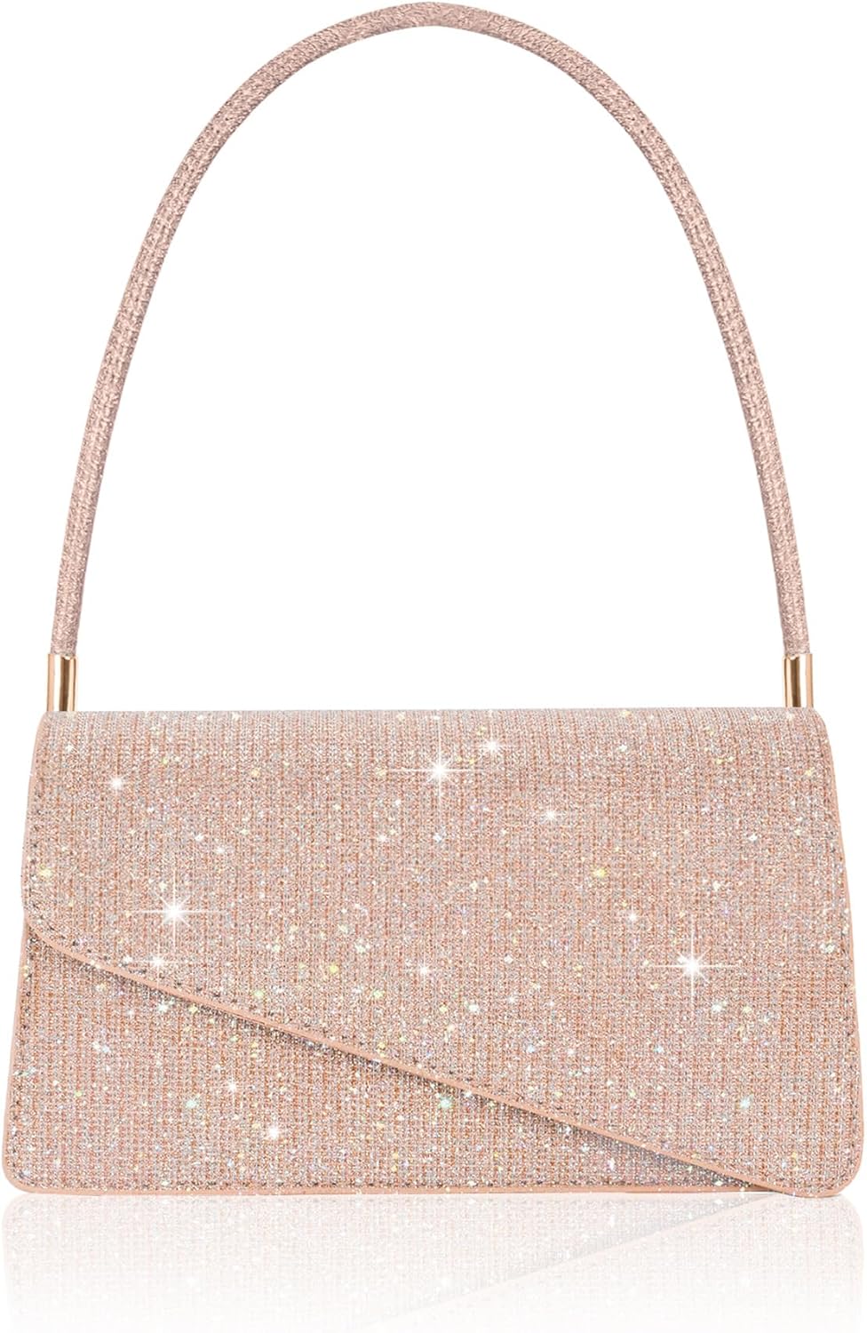 Evening Bag Formal Clutch Purses for Women Lady Girl Glitter Handbags Asymmetrical Flap Shouder Bag for Wedding Party
