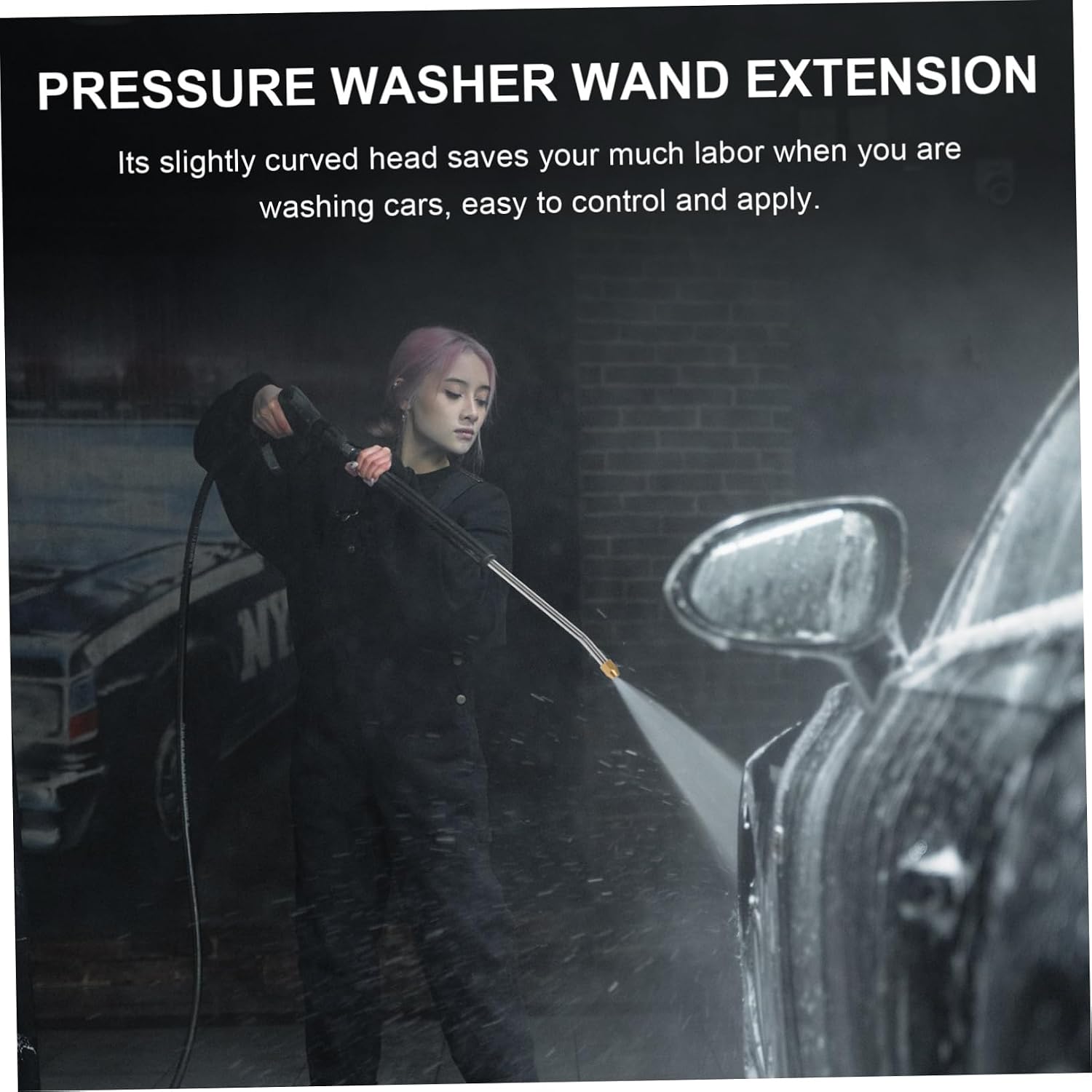Pressure Washer Wand Extension Angled High Strength Hose Wand for Car Washing Household Cleaning Watering Quick Connector Design Durable Resistant
