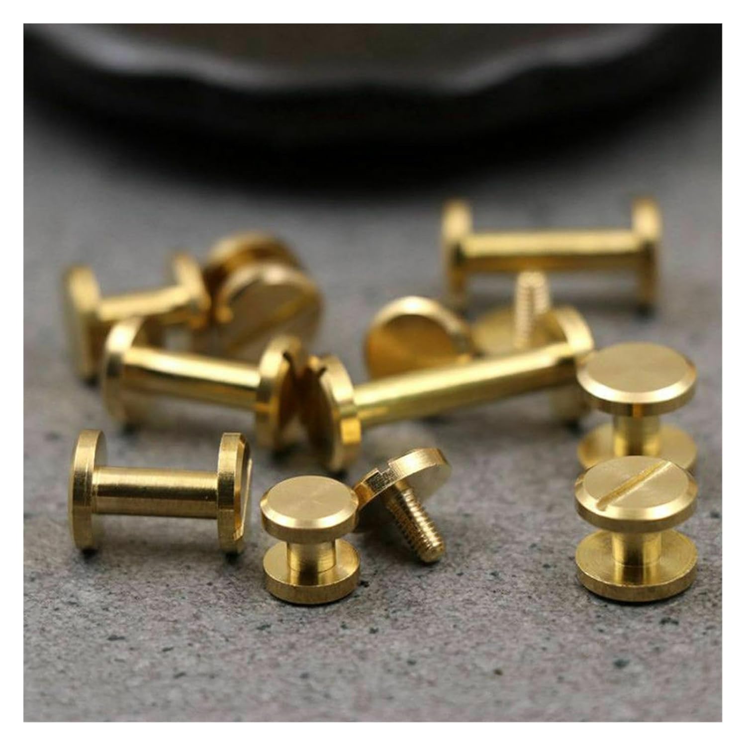 Rivet Binding Screw Posts Solid Brass Binding Screws for Craft Pack of 20 Multiple Sizes(20pcs Flat,7mm)