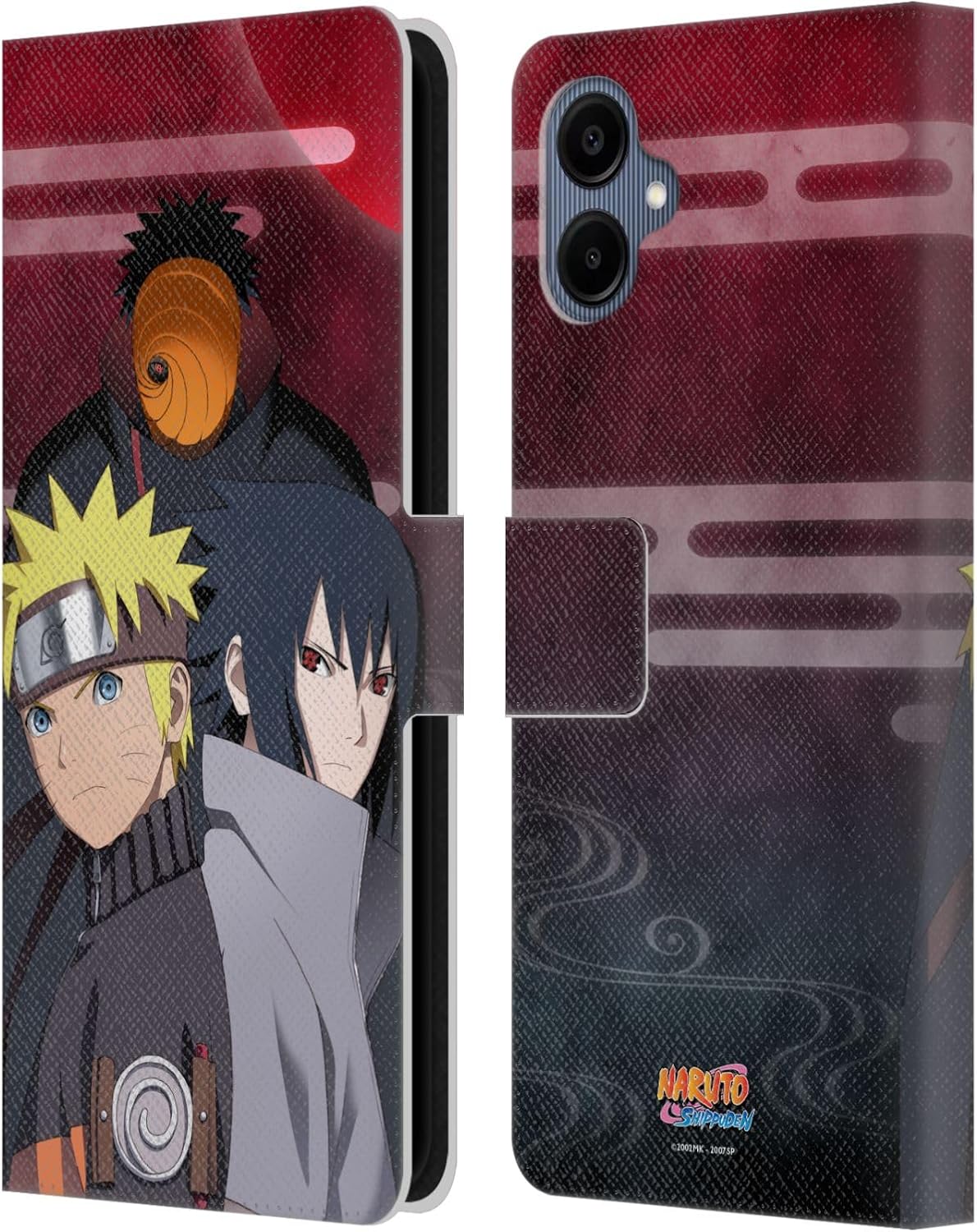 Head Case Designs Officially Licensed Naruto Shippuden Obito Naruto Sasuke Key Art Leather Wallet Case Compatible with Samsung Galaxy A06 4G / 5G