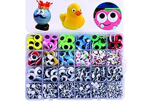1860pcs Multi-Colored and Sized Woobly Eyes for DIY Craft Creations by AMOKIA