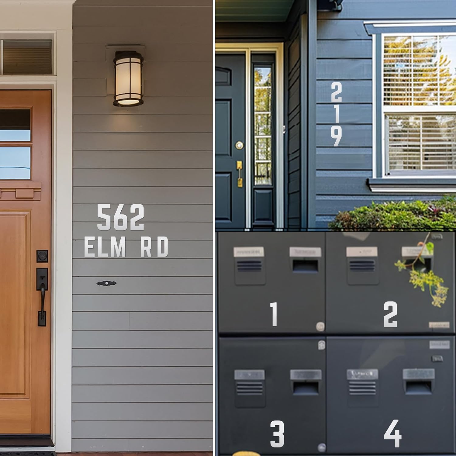 7 Inch Aluminum House Numbers, Silver House Address Numbers Letters for Outside, Modern Silver Address Letters, Metal Door Letter Number for Home Office Apartment (9)