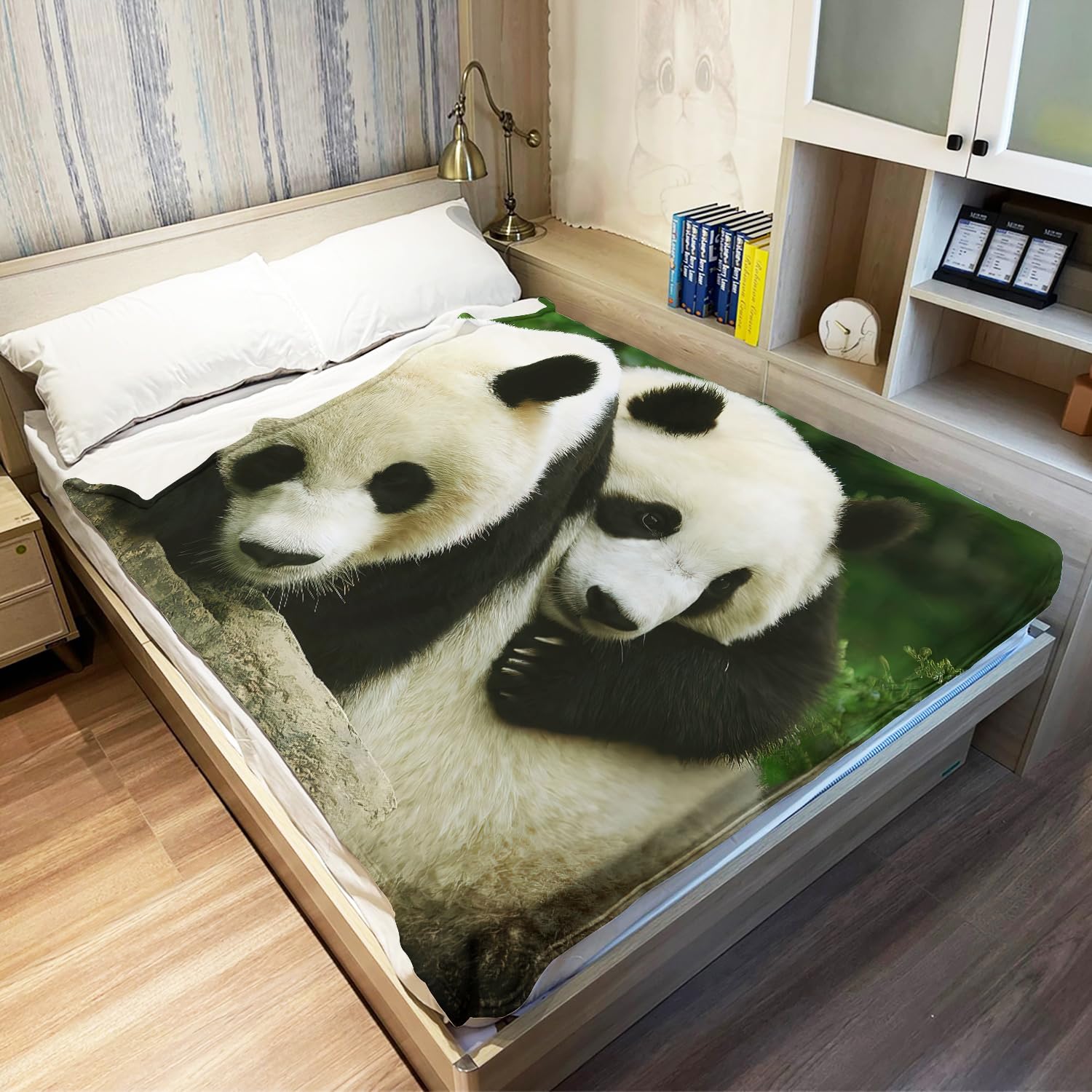 YISUMEI - 150 x 200 cm Decke - Personalisierter Großer Panda Fleecedecke,Kaschmir-Gefühl Kuscheldecke Geeignet für Bett oder Sofa