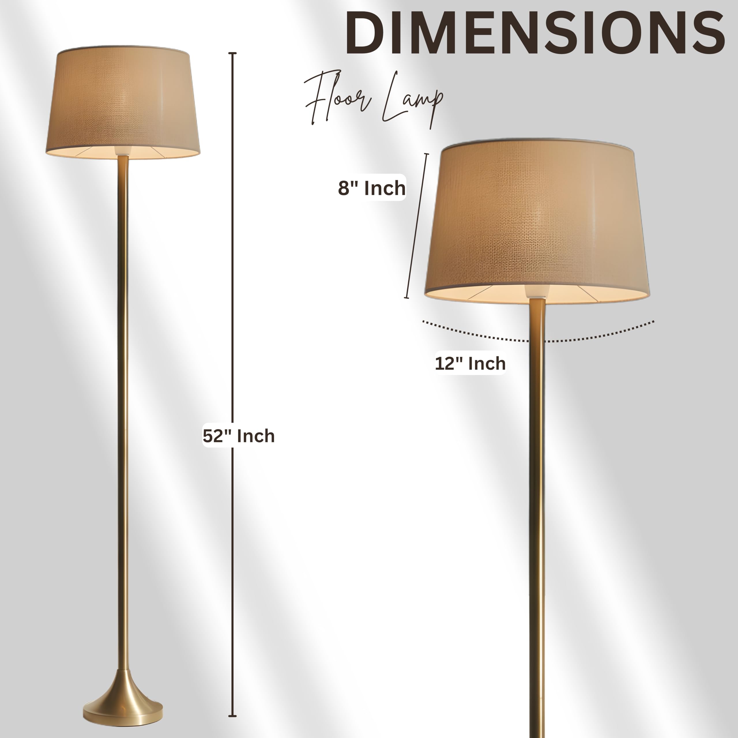 Antique Brass Floor Lamp - Modern Home Decor -6