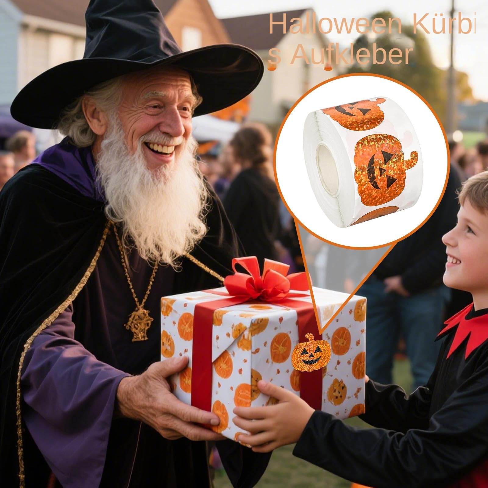 Naklejki Halloween Halloween Naklejki w Rolce z Dynią | 500 Sztuk Materialow Plastycznych Na Halloween Dla Dzieci I Mlodziezy Do Zabaw Kreatywnych Gier Klasowych Oraz Rzezbi
