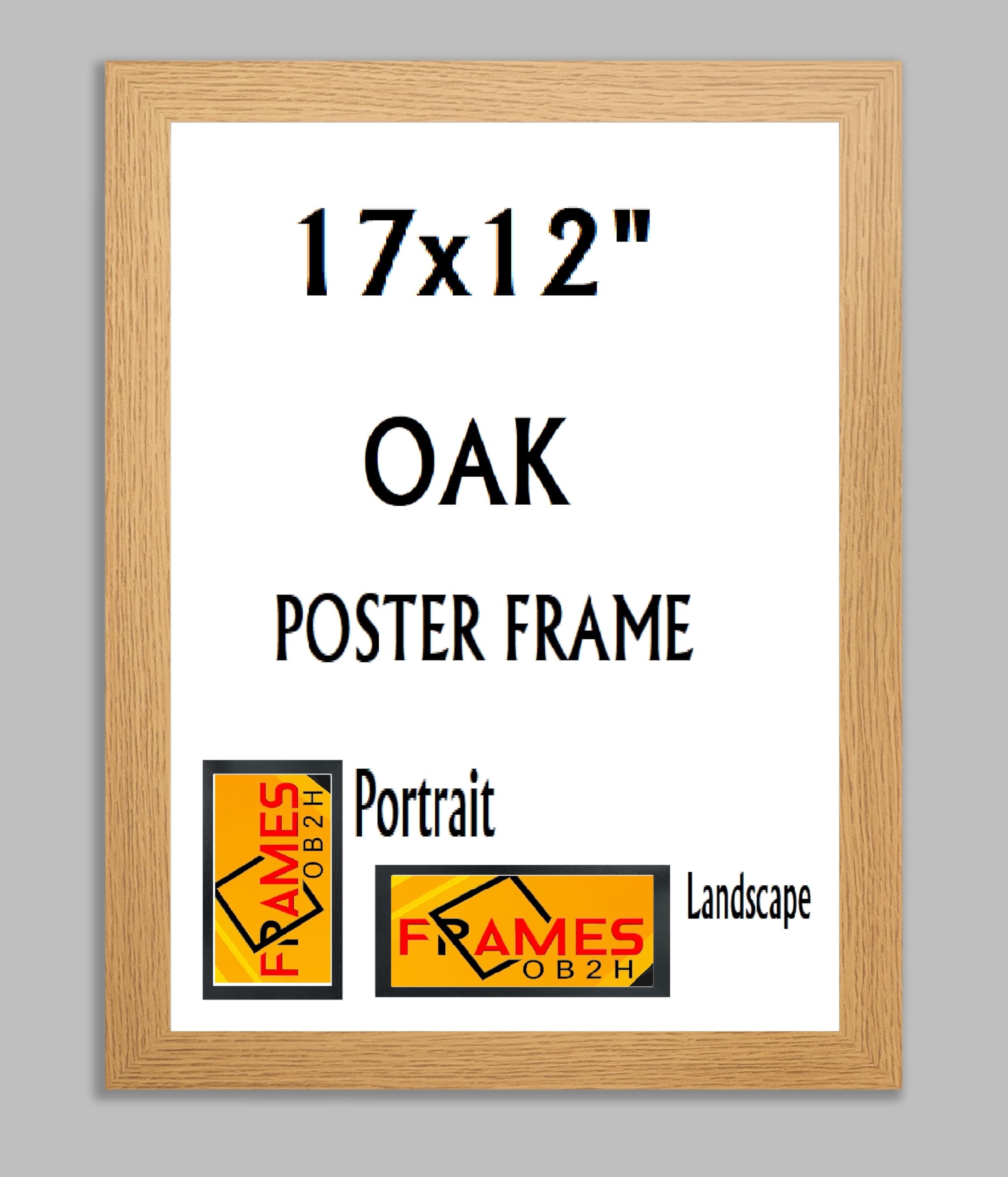 Black,Oak, Photo,Picture,Poster Frames, Portrait and Landscape Shatterproof Acrylic Glass Wall Hanging Frames (Oak, 17x12)