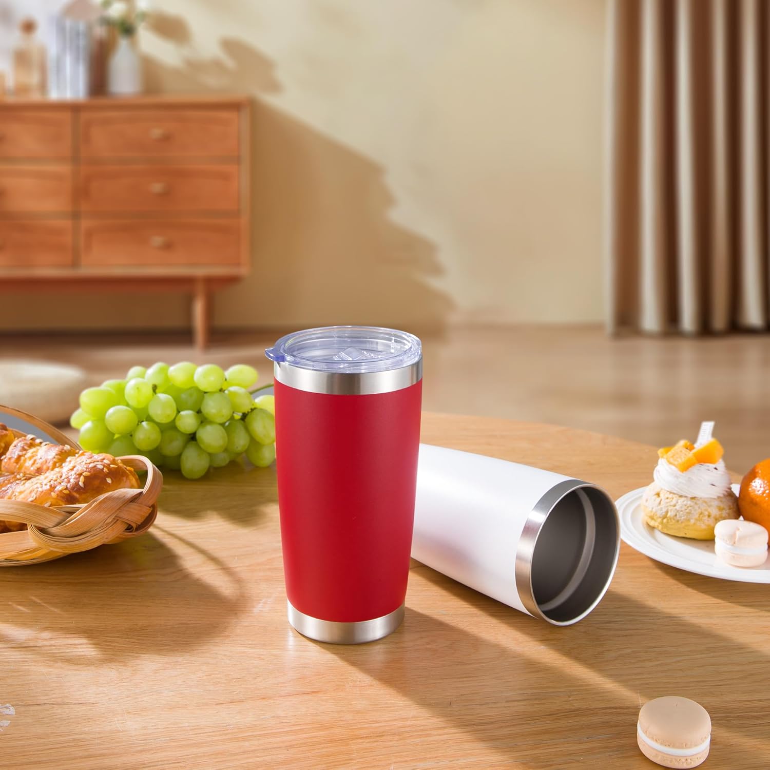 20 oz Tumblers Bulk Stainless Steel Tumbler with Lid Double Wall Vacuum Insulated Coffee Mug 20oz Powder Coated Cup for Hot and Cold Drinks, Red, 12 pack - Image 9