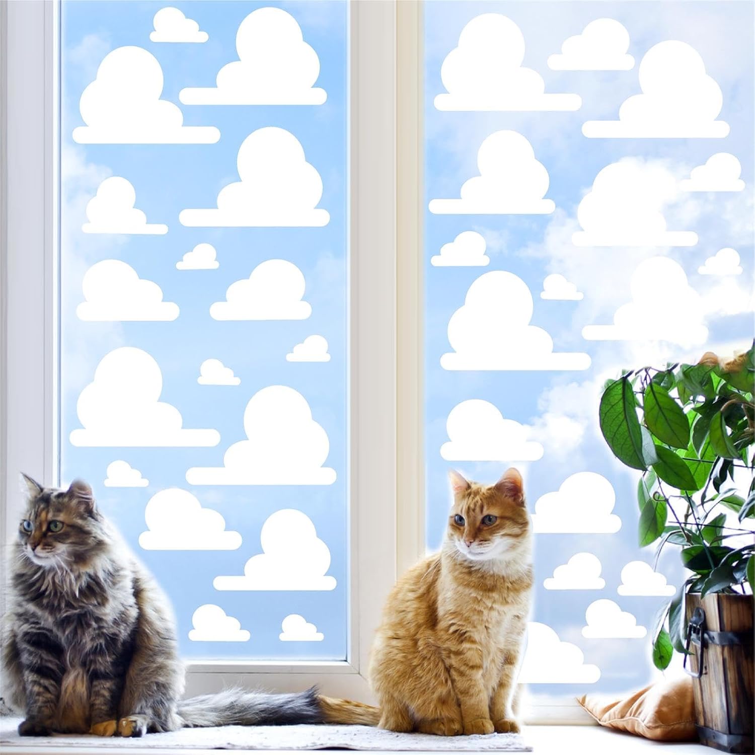 White Cloud Wall Decals Vinyl Clouds Wall Sticker Removable Cloud Decals Peel and Stick Kids Wall Stickers Removable Cute Clouds Stickers for Nursery Kid Bedroom Baby Room Playroom Decor
