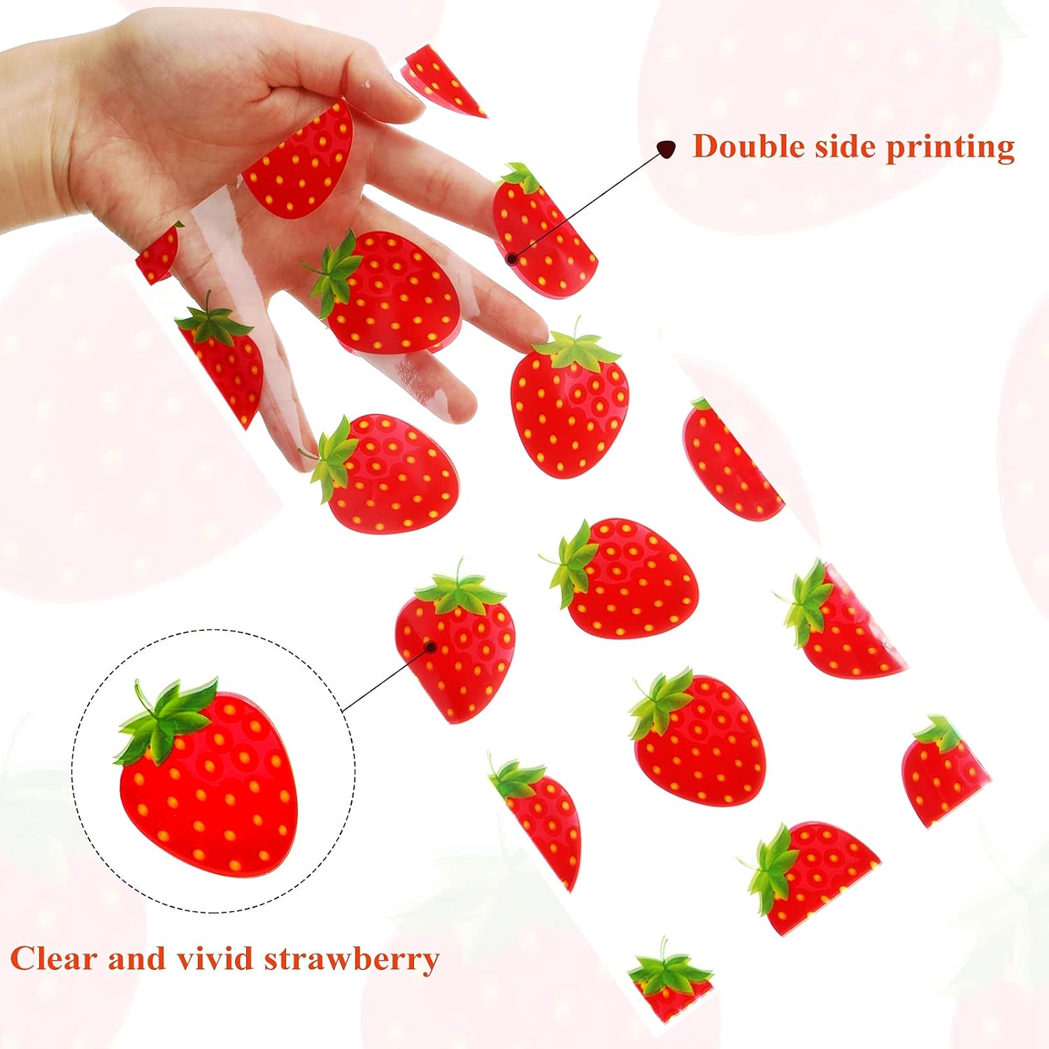 Willbond 100 Pieces Strawberry Goodie Bag Cellophane Treat Bags with Twist Ties Plastic Candy Gift Bags for Strawberry Themed Birthday Party Favors Decorations Supplies