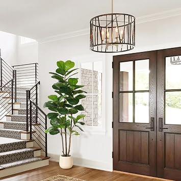 Realead 6ft Fiddle Leaf Fig Tree Artificial with Tall Exquisite Planter