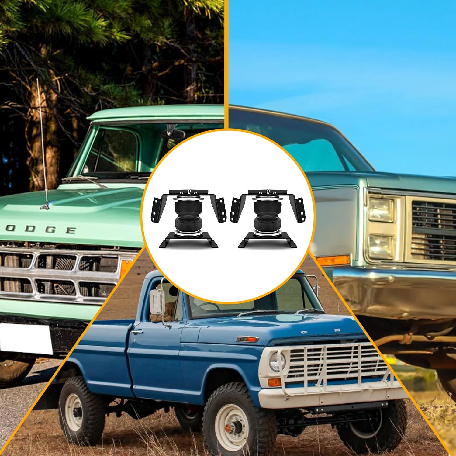 MILLISEC Air Spring Bags Suspension Kit Compatible with Ram 1500 2500 3500, Chevy GMC C10 C20 C30, Ford F150 F250 F350 and Murano Pickups Rear Air Helper Springs, OE Replaces# 57215