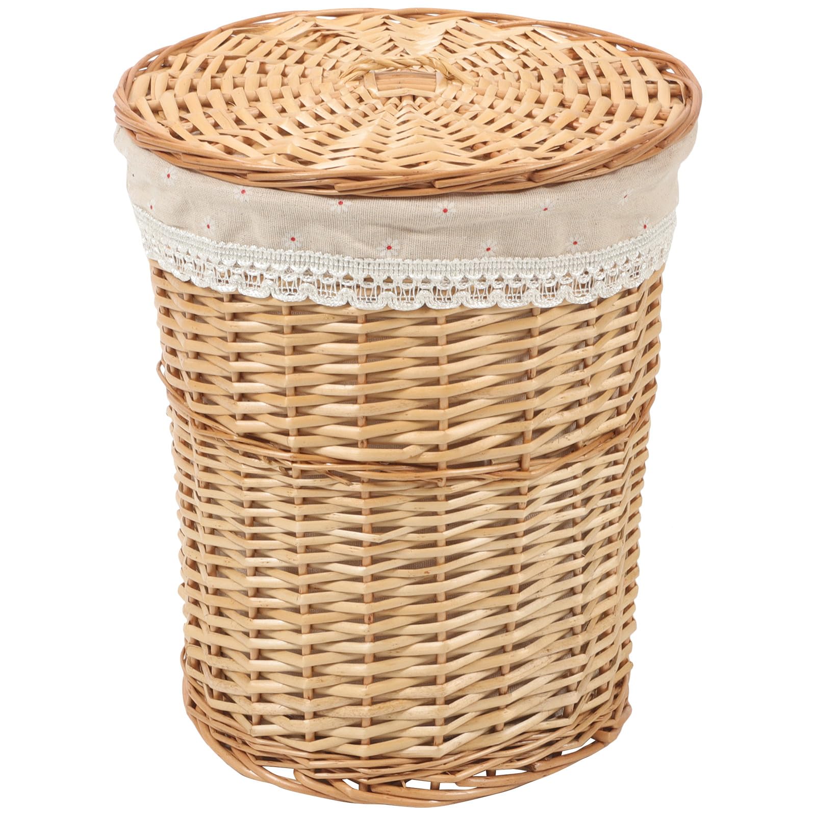 POPETPOP Portabiancheria Vimini Coperchio, Cesto per Biancheria Sporca in Vimini Intrecciato, Grande Capacità, Design Elegante per Case e Negozi Hot Pot