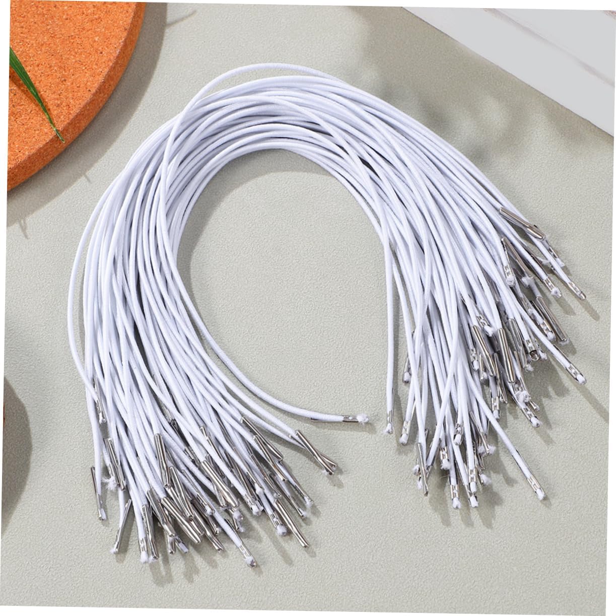 Gogogmee 150pcs Stretchy Barbed Elastic for Party Hats Mask String Metal Barb Fasteners Elastic Strap for Hat DIY Craft Projects