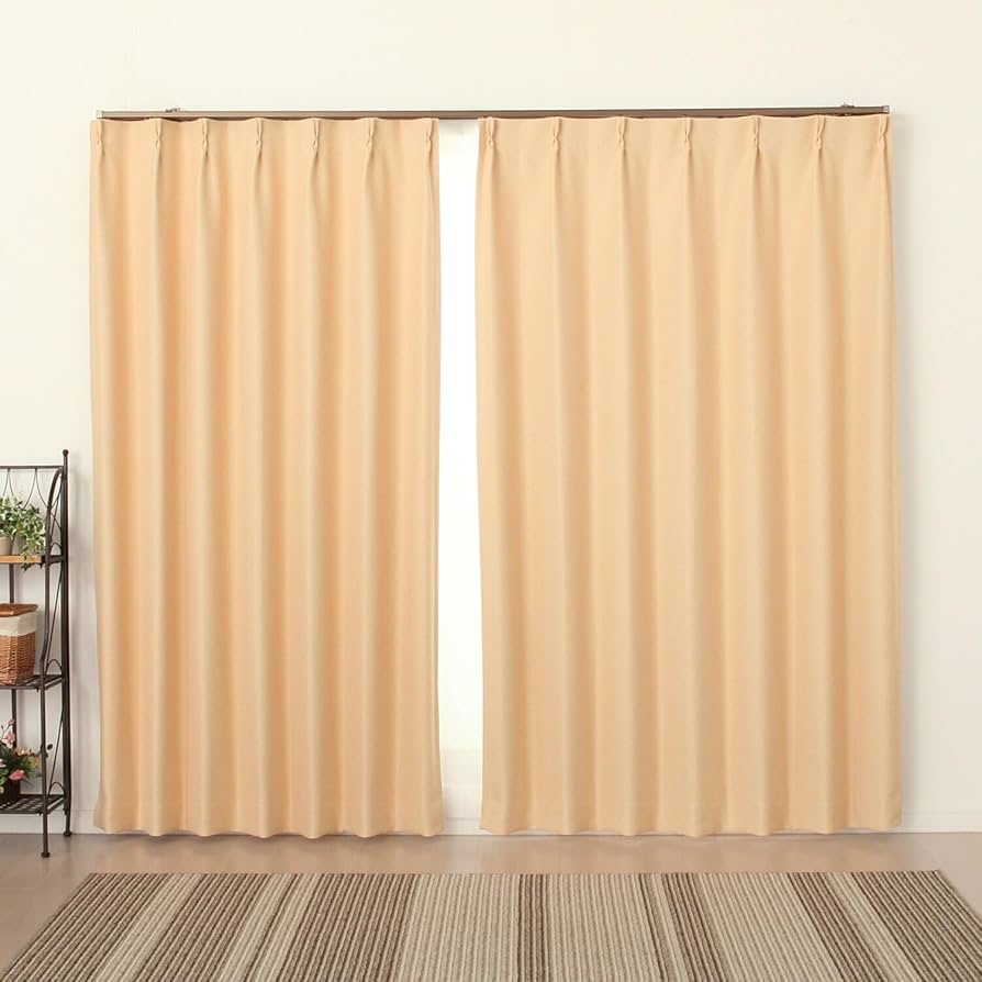 遮光裏地つき2重カーテン　幅100cm×丈178cm(2枚組)1点 100 178 カーテン 遮光 トレープ ボタニカル 幅100 丈178 cm 2枚