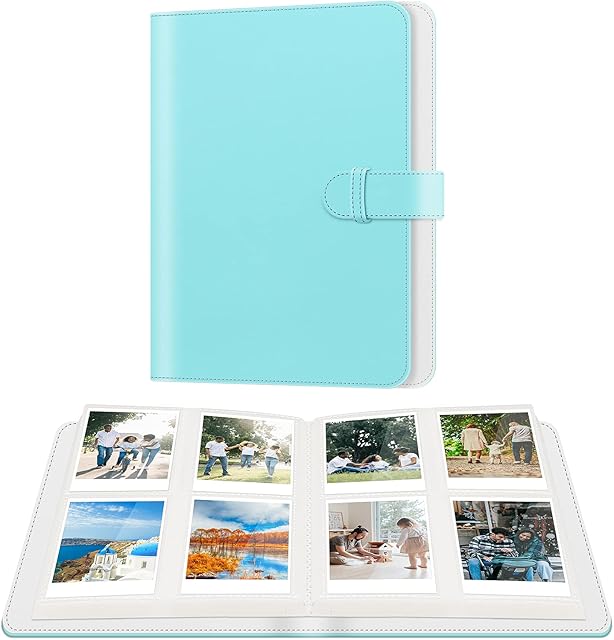 256 Pockets Mini Photo Album, KENOBEE Album Wallet Book for Fujifilm Instax 11 Mini 9 Mini 8 Mini Link, Polaroid Snap Z2300 PIC-300 SocialMatic Instant Cameras & Zip Instant Printer, Blue