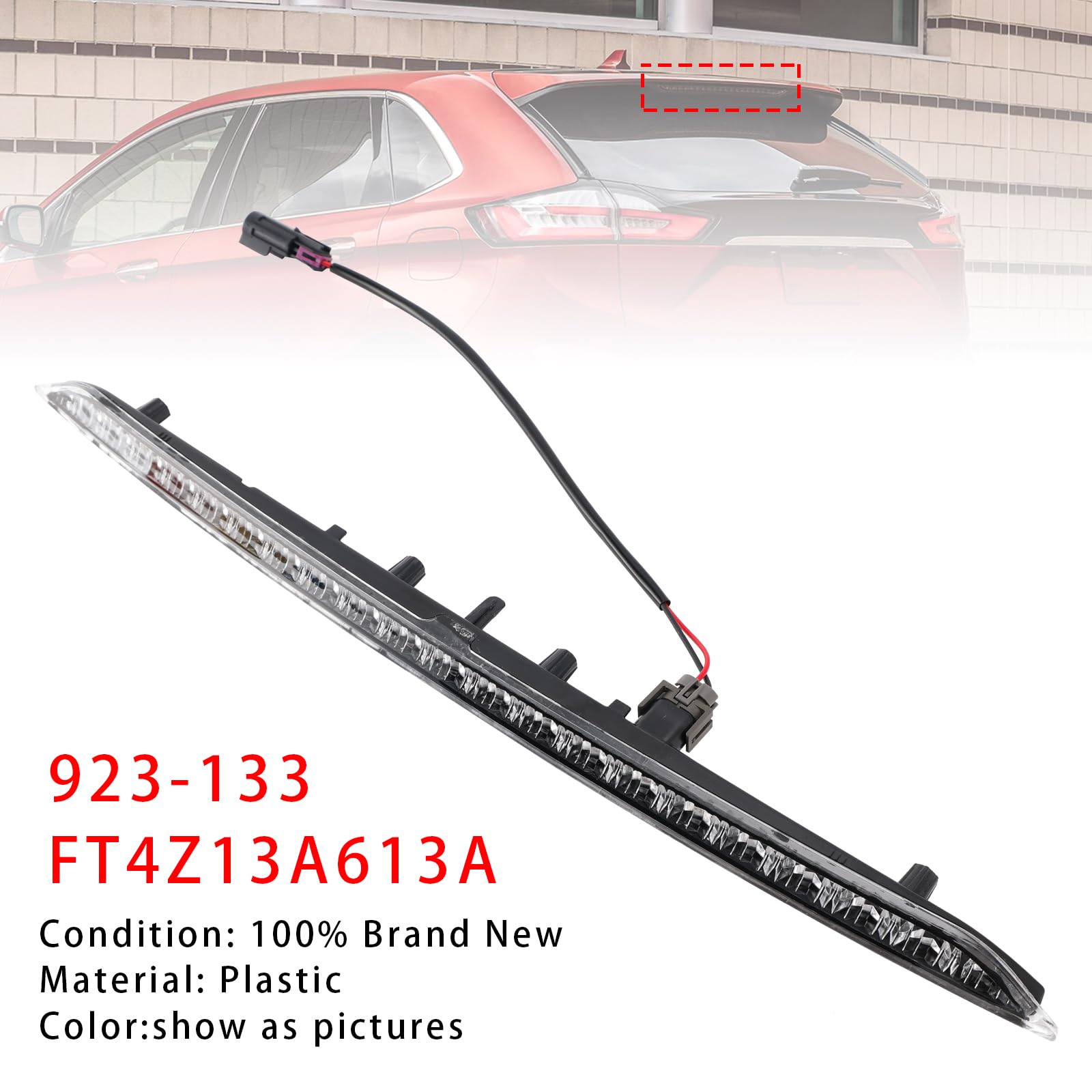 Topteng LED 3rd Third Brake Light Center Assembly 923-133 FT4Z13A613A passend für Ford Edge 2015-2020