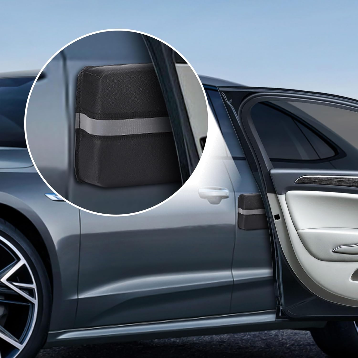 Magnetic Car Door Protector Removable Car Door Guard - Prevents Dents and Scratches for Vehicles (Black) 2 Pack