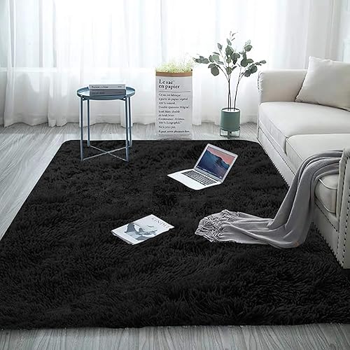 Fuzzy Abstract Area Rugs for Bedroom Living Room Fluffy Shag Fur Rug for Kids Nursery Dorm Room Cozy Furry Rugs Plush Throw Rug Shaggy Decorative Accent Rug for Indoor Home Floor Carpet