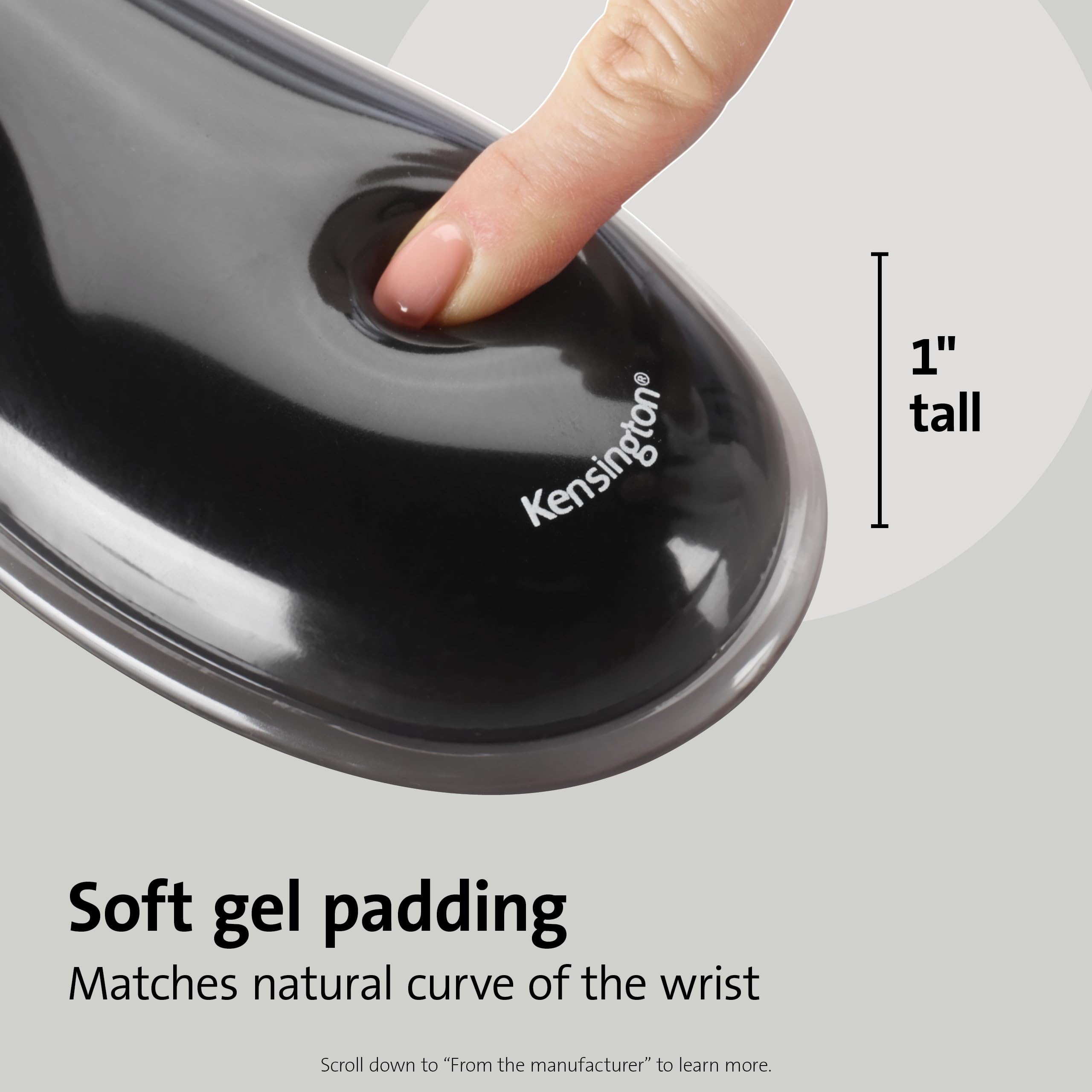 Kensington 62397 - Reposamuñecas Gel Duo Para Teclado Estándar, Canal De Ventilación Para Mantener Las Manos Secas, Acabado Suave Fácil De Limpiar, Cumple Norma MIL-STD-810H, Color Azul/Negro