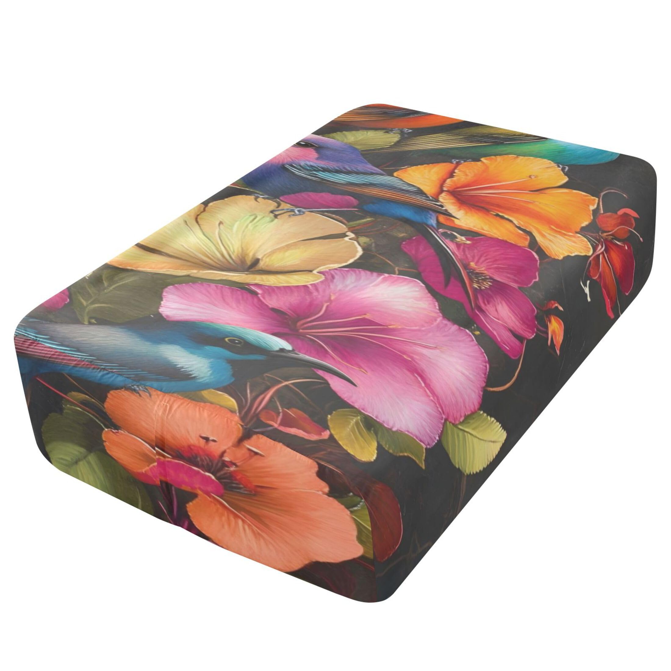 Colorful Birds - Sábana bajera ajustable individual para colchón de aire, bolsillo extra profundo de 24 pulgadas, funda suave y transpirable con apertura de válvula de cremallera para cama de