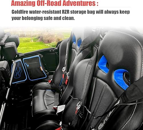 Miniatura 4 de Goldfire RZR 1000 XP - Juego de bolsas de almacenamiento para puerta trasera del lado del pasajero y del conductor con rodilleras compatibles con
