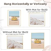 Vista 711 de Fun Memories Portarretratos de metal de 16 x 20 pulgadas con paspartú de 11 x 14 pulgadas, acabado de aluminio cepillado, parte delantera de vidrio