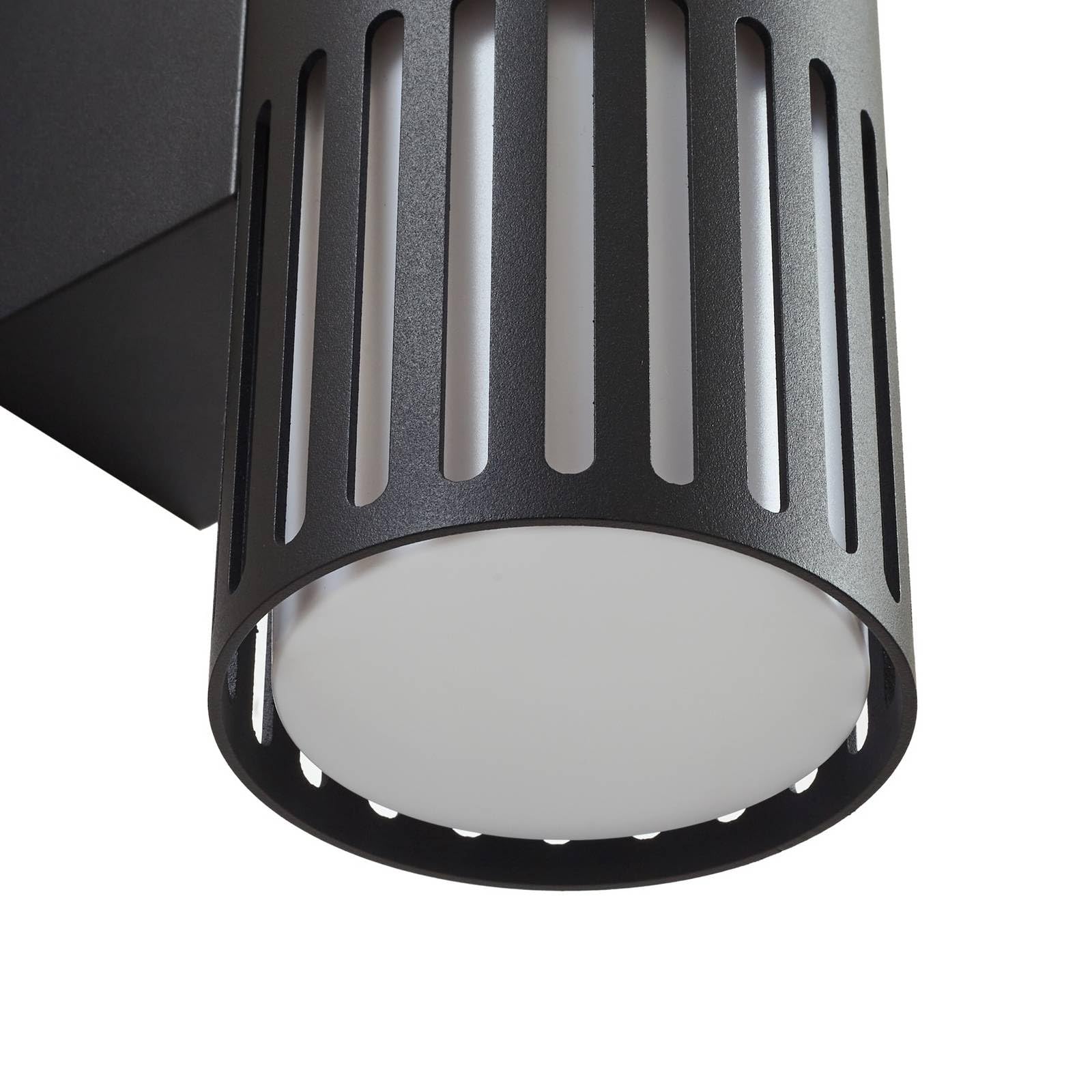 Lindby Wandleuchte außen Lurinda (spritzwassergeschützt (Modern) in Schwarz aus Aluminium (2 flammig, E27) - Außenwandleuchten Wandlampe Led Außenlampe Outdoor für Außenwand/Hauswand