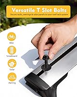 Vista 2 de Pernos de ranura en T para barras transversales de techo, plataforma, cesta de carga, adaptador de perno de riel en T cuadrado de acero inoxidable