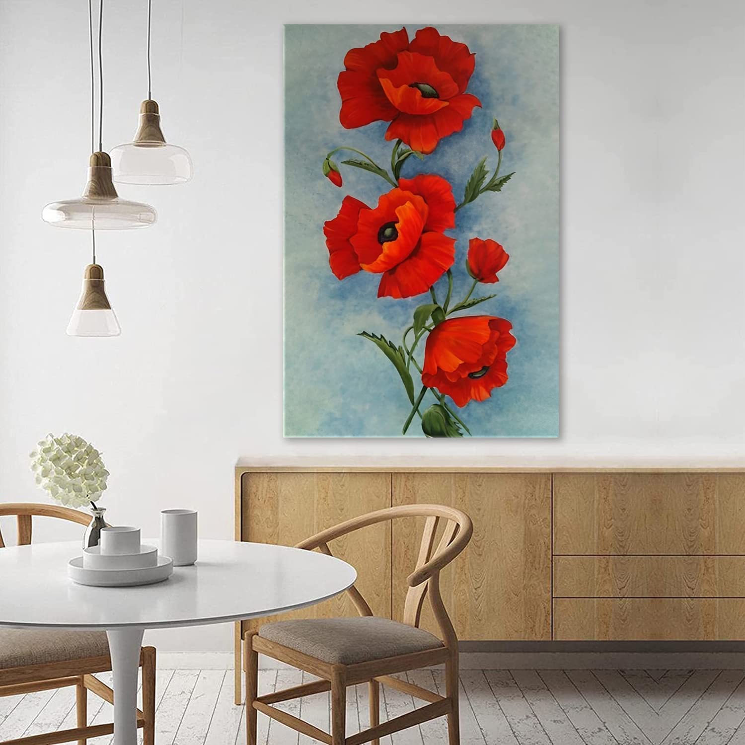 Amazon｜絵画 赤い花ですインテリア 絵画 お花ですアートパネル