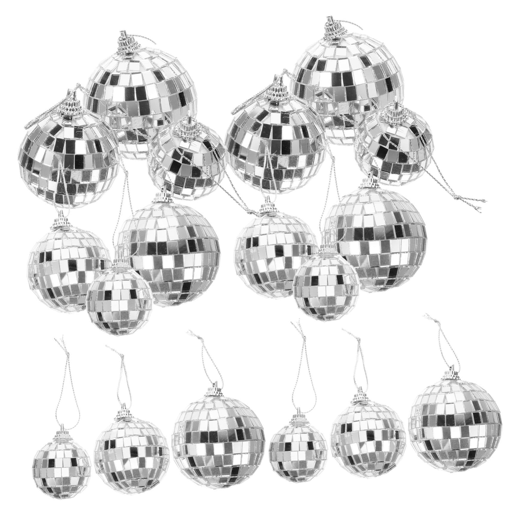 Zerodeko 6 Ensembles Boule Réfléchissante Miroir Mini Boule Disco Ballons Disco Balle Decoration Noel Decoration De Noel Miroir r Feuille De Verre 18 Pièces * 6