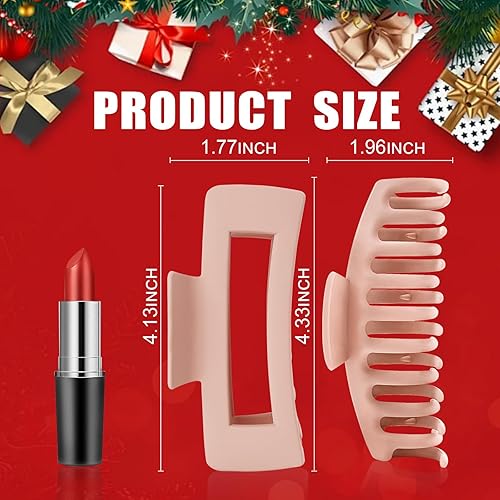 Miniatura 18 de TOCESS Paquete de 8 pinzas grandes para el cabello para mujer, pinzas de garra grandes para cabello fino y rizado, agarre fuerte de los años 90