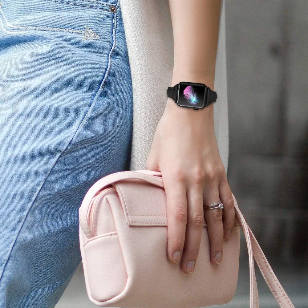 Leather Bands Compatible Apple Watch Bands For Women 38mm 40mm 41mm 42mm 44mm 45mm 46mm 49mm, Top Grain Leather Band Replacement Strap for iWatch Ultra SE SE2 Series 11 10 9 8 7 6 5 4 3 2 1 image 5