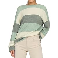 ONLY Maglia Maglione Maglieria Girocollo Manica Lunga Spalle Cadenti Polsini a Costine