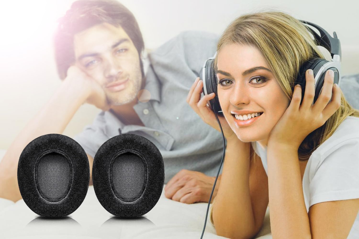 Almohadillas de Repuesto inalámbricas Nova Pro, compatibles con Steelseries Arctis Nova Pro Wireless de LTYIVABHTTW I Mejora de la Durabilidad y el Sonido (Terciopelo Suave)