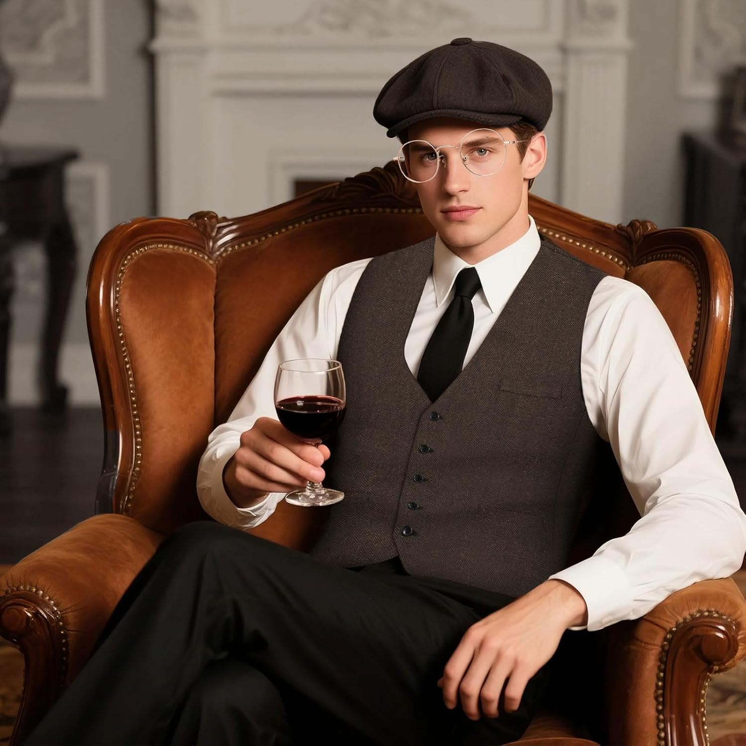 1920s Mens Costume, Roaring 20s Costumes for Men, 1920 Mens Outfit for Halloween Costume Party - Image 2