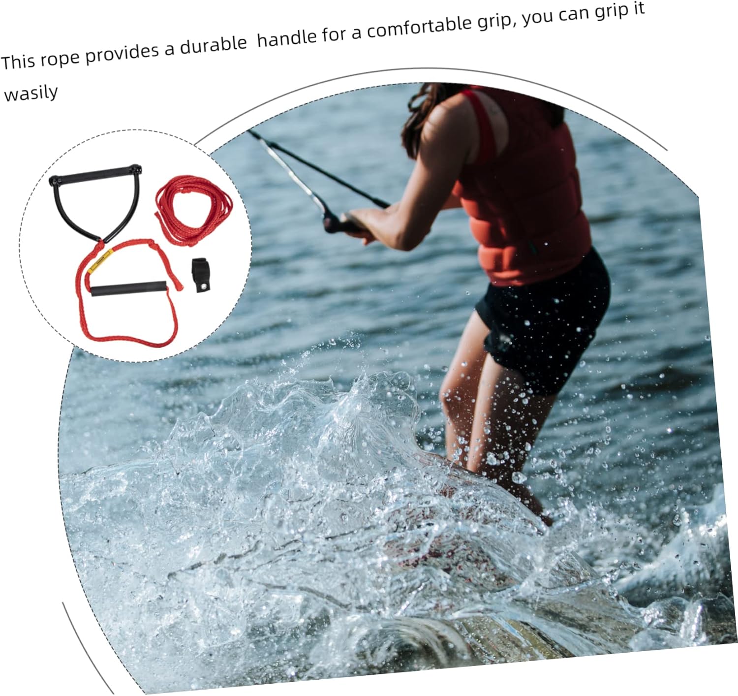 Water Skiing Rope Wear Resist Water Activity Rope for Wakeboarding High Abrasion Resistance Floating Tow Rope for Water Sports Durable Sturdy Design