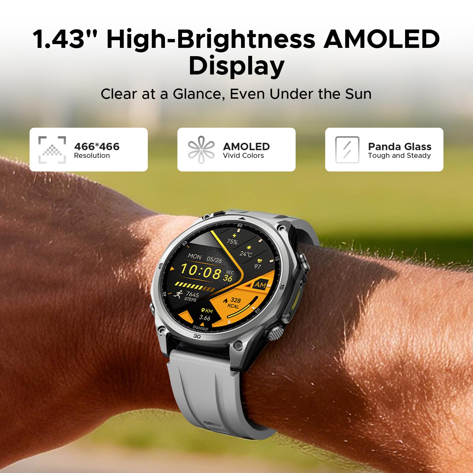 Reloj Inteligente Hombre Mujer, Smartwatch 1,43" AMOLED, IP68 | Reloj deportivo con 178 modos, frecuencia cardiaca, SpO2 y sueño, batería 8-12 días, 5ATM, iOS/Android