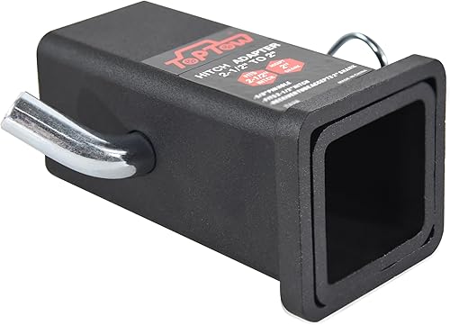 Miniatura 3 de TOPTOW 64028HP Adaptador de enganche de remolque de 2-12" a 2" Manga reductora de enganche de acero al carbono, pin de 58 pulgadas y clip incluidos