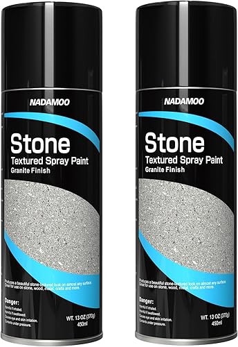 NADAMOO Pintura en aerosol con textura de piedra, 2 latas