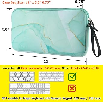 Cosmos Neoprene Keyboard Sleeve Carrying Keyboard Case Bag Protection Pouch Compatible with Magic Keyboard 1 & 2, Magic Mouse, Wireless Keyboard, Magic Trackpad and Wireless Trackpad