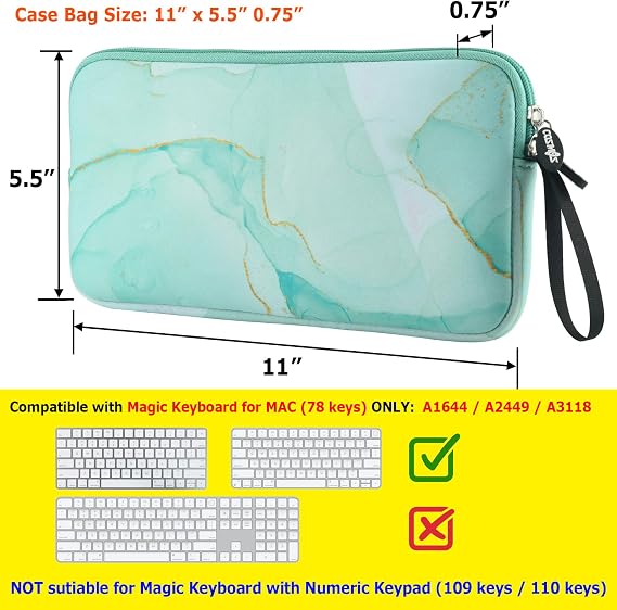 Cosmos Neoprene Keyboard Sleeve Carrying Keyboard Case Bag Protection Pouch Compatible with Magic Keyboard 1 & 2, Magic Mouse, Wireless Keyboard, Magic Trackpad and Wireless Trackpad