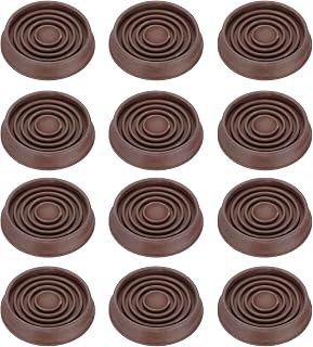 PATIKIL 1.7" Furniture Coasters, 12 Pcs Caster Cups Furniture Cups Rubber Non-Slip Round Feet Anti-Slip Stopper Pad Protector Sliding for Hardwood Floors Carpet Chair Table, Coffee